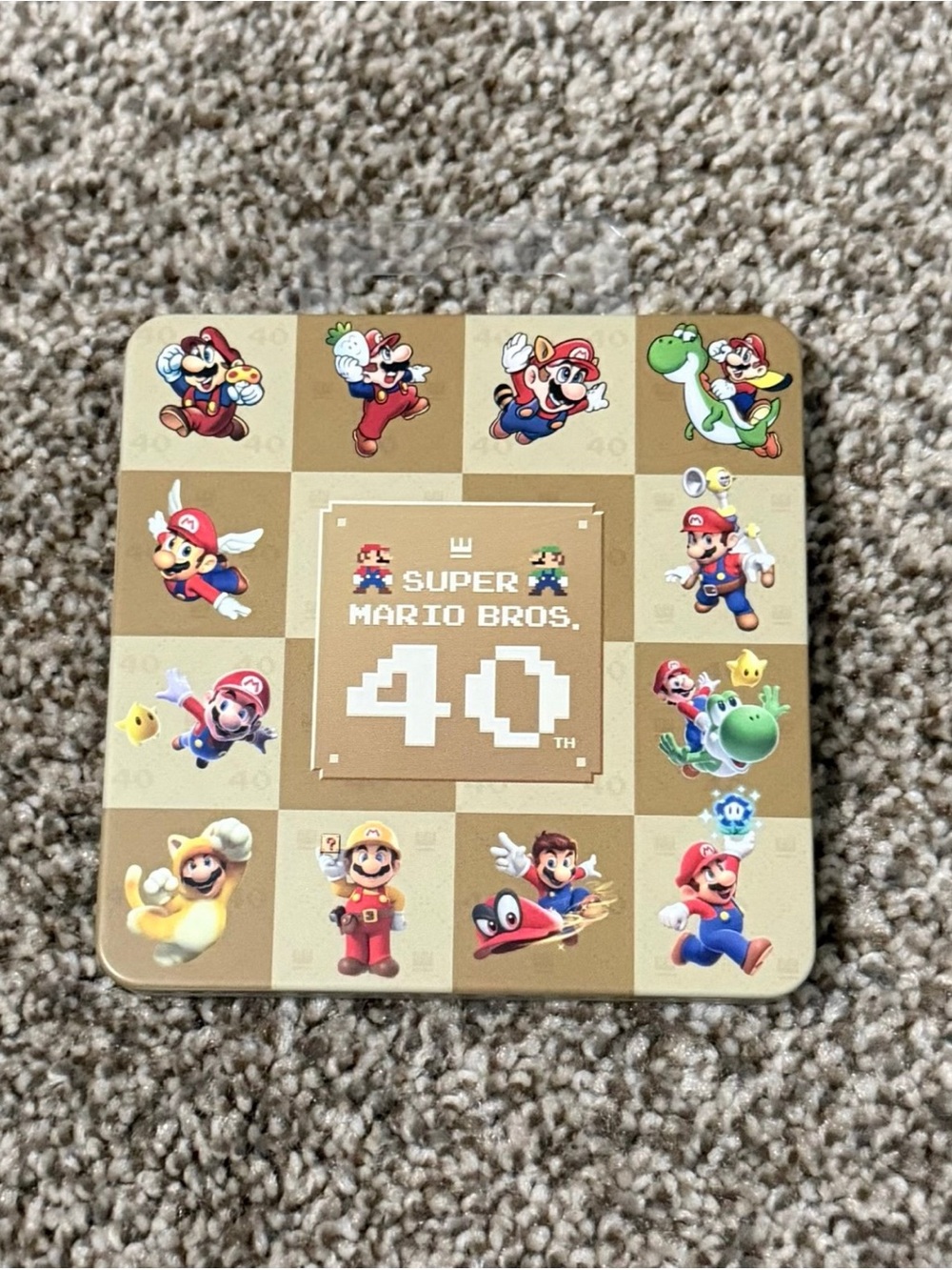 Empty Metal Tin Nintendo Classic Mario Bros. 40th Anniversary Tin
